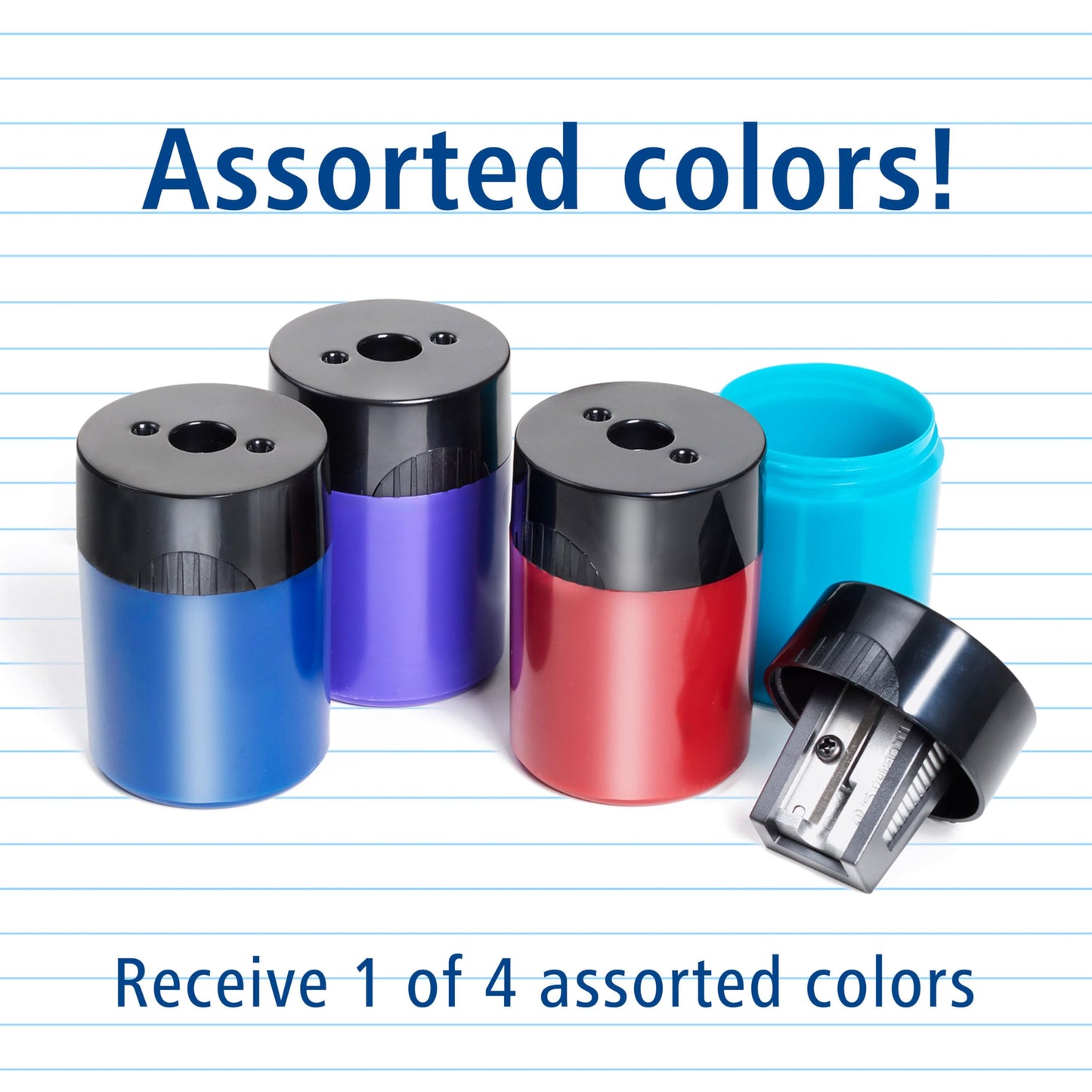 STAEDTLER pencil sharpener, premium quality sharpener with screw-on lid, prevents accidental openings, compact size for pencil case and work-station
