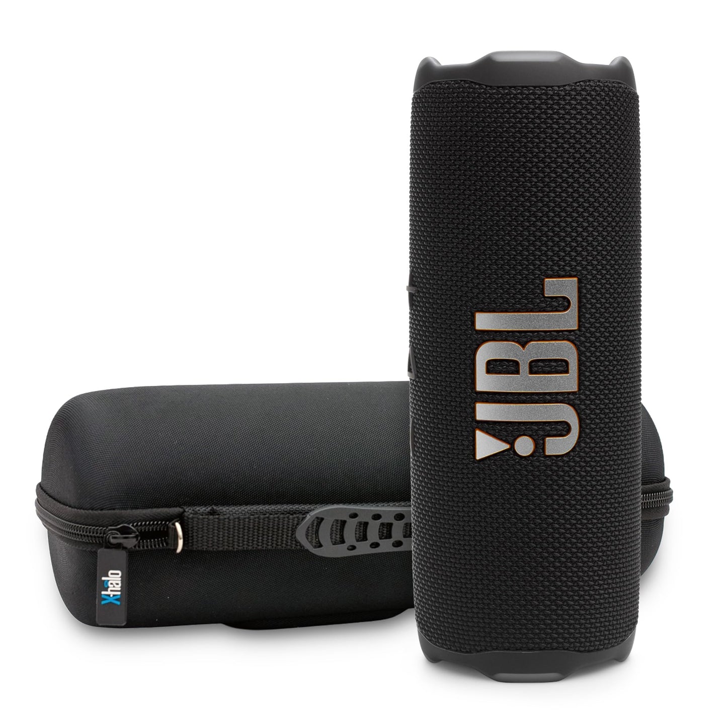 JBL FLIP 7 (Black) Waterproof Portable Speaker Bundle with X-Halo Hardcase (Black)