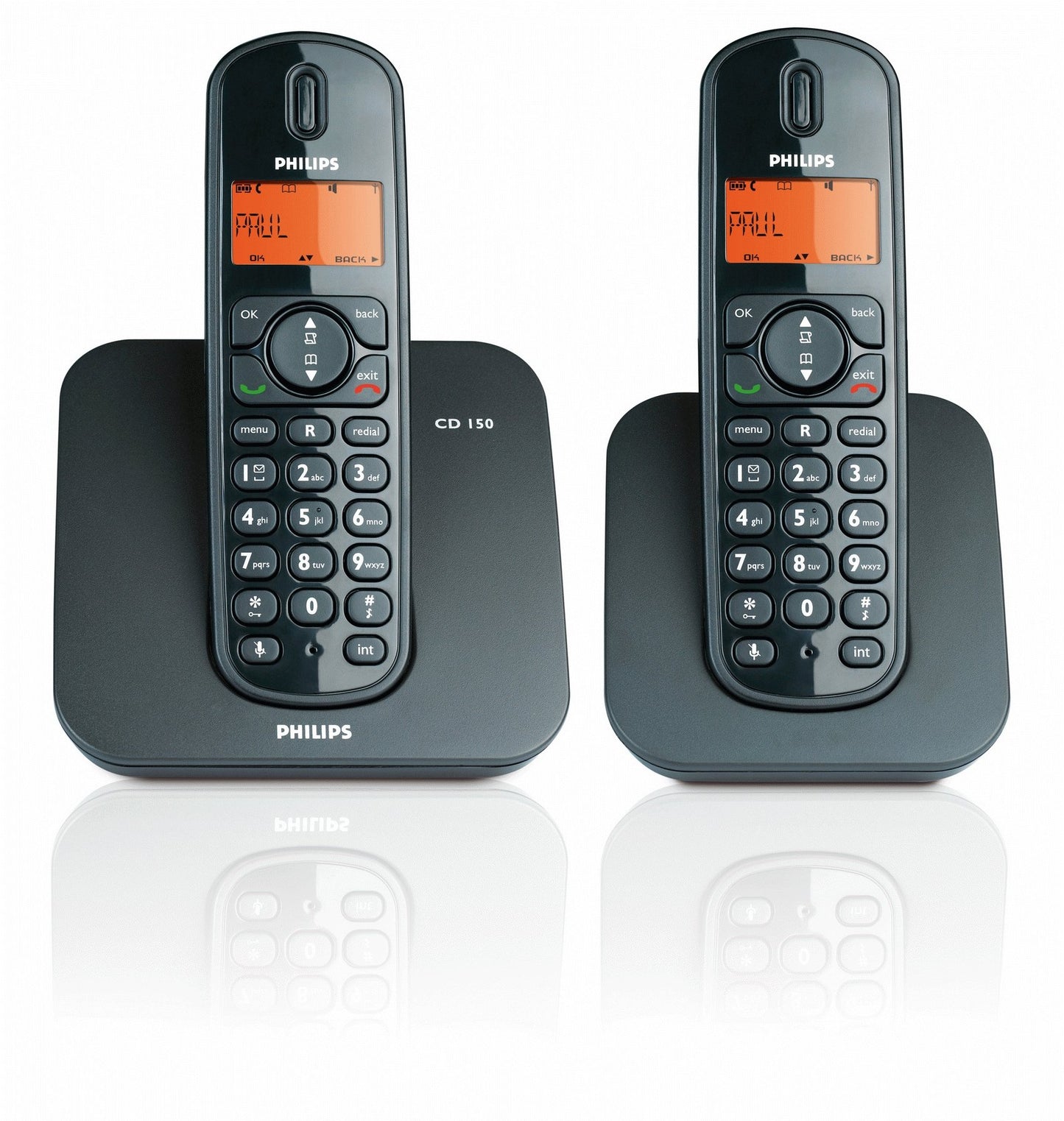 Philips CD1502B/17 DECT Series Dual Expandable Cordless Phones with Digital Answering System