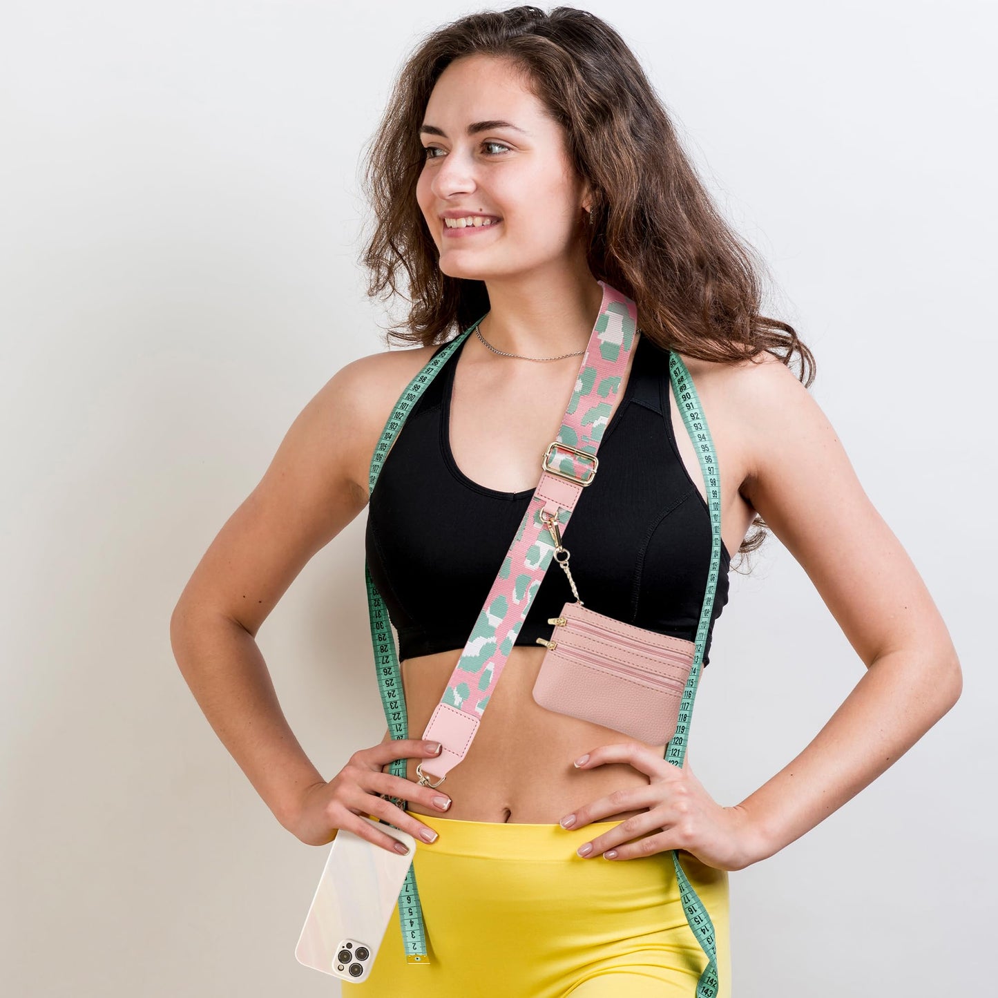 ARefugen 2 Set of Crossbody Phone Strap with Zippered Pouch - Clip and Go Wrist Strap for Phone with Wallet, Adjustable Cellphone Lanyard, Essentials