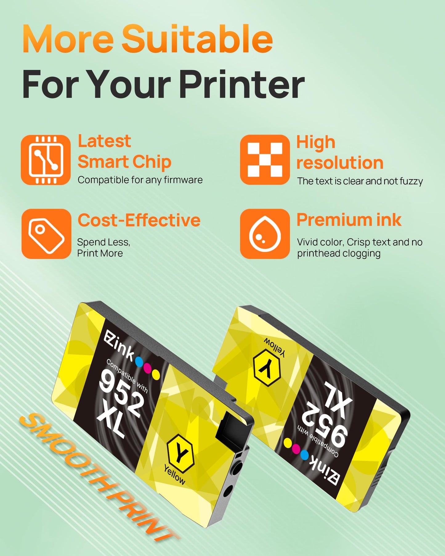 E-Z Ink 952XL Ink Compatible Replacement for HP 952XL 952 XL, 4 Combo Pack