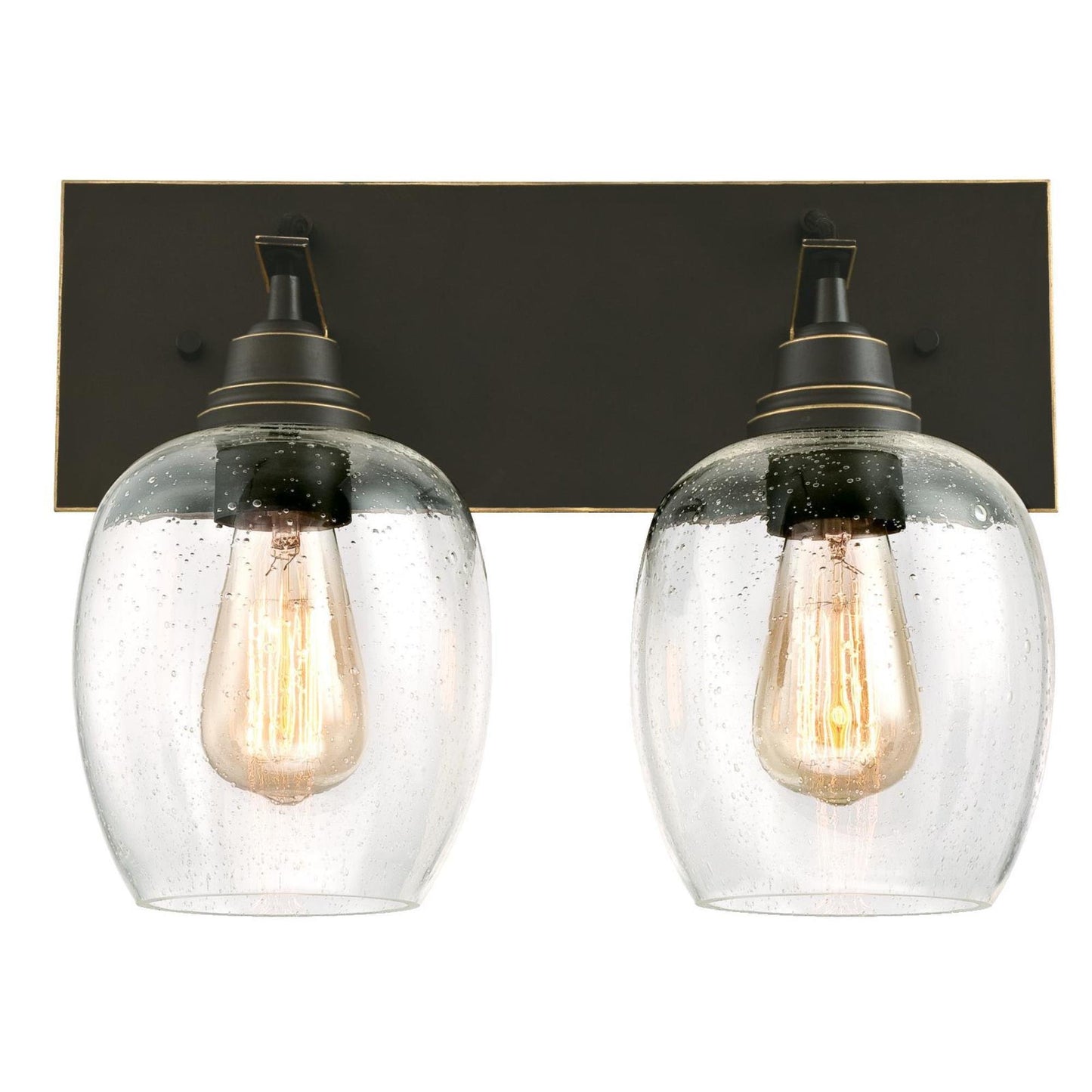 Westinghouse Lighting 6333300 Eldon Two-Light Indoor Wall Fixture, Oil Rubbed Bronze Finish with Highlights and Clear Seeded Glass