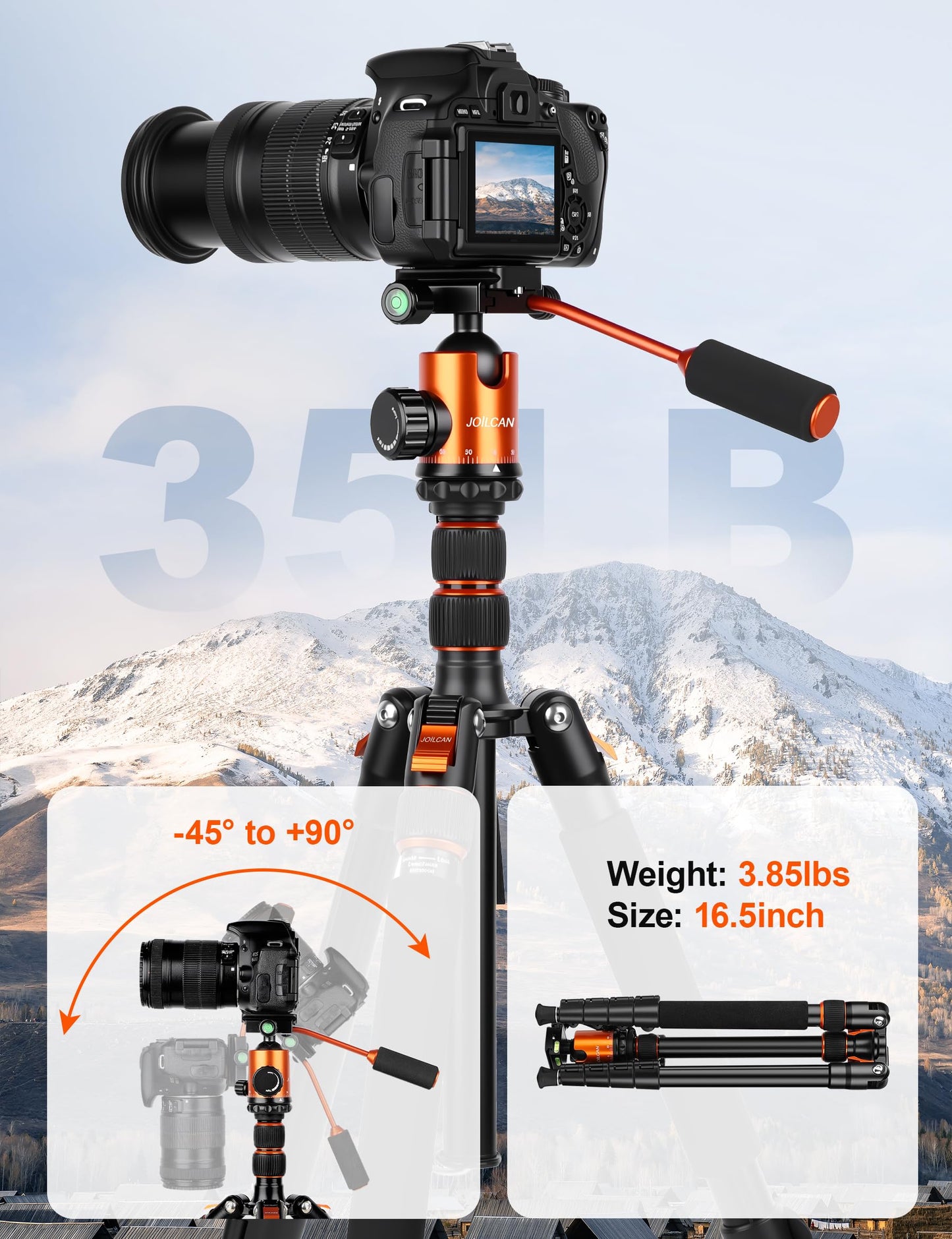 JOILCAN Camera Tripod, 83" Aluminum Tripods & Monopods with Metal Handle, Heavy Duty Tripod for DSLR Camera Lasers Binoculars Telescope Spotting