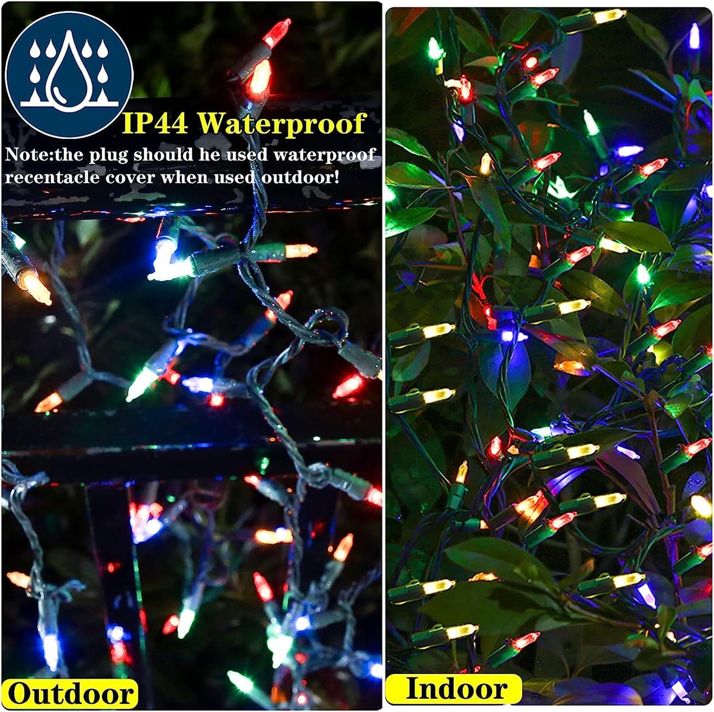 100 LED Soft Twinke Lights, Slow Twinkling Christmas Lights, 50 of 100 Lights Twinkle, Waterproof Gentle Glow, UL Certified 29 Ft Connectable Indoor