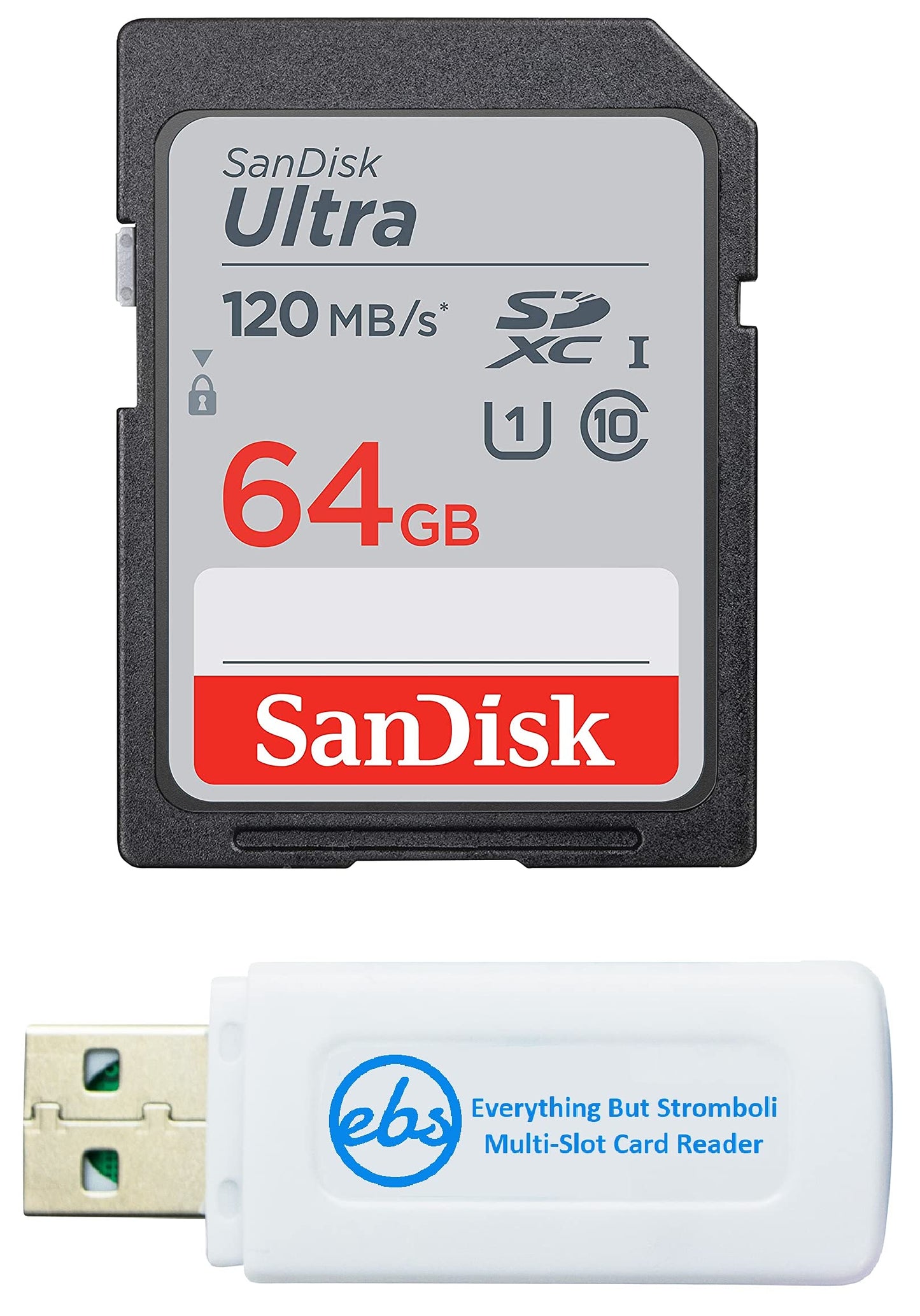 SanDisk Ultra SDXC 64GB SD Card for Nikon Mirrorless Camera Works with Z30, Z6 II, Z7 II (SDSDUN4-064G-GN6IN) Full HD U1 C10 Bundle with (1)