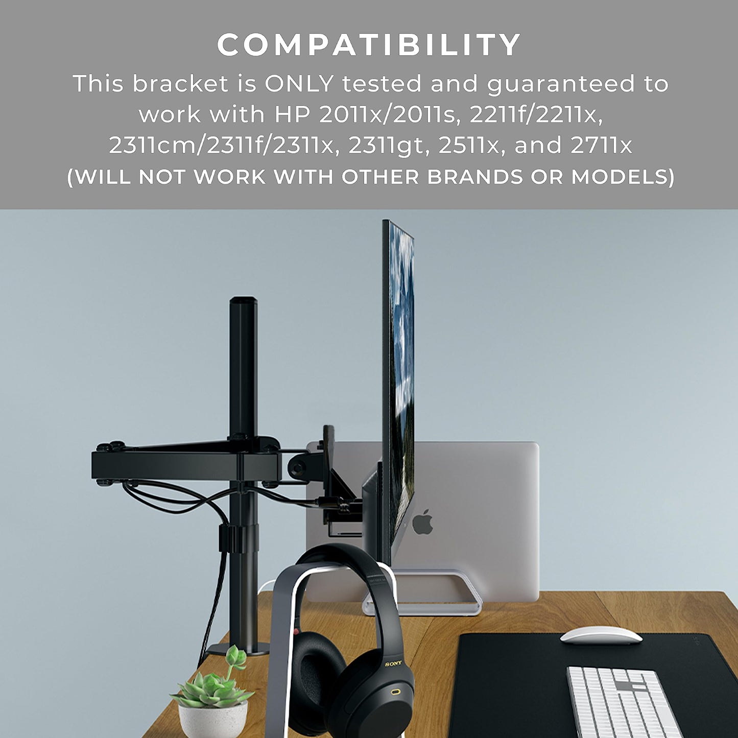 HumanCentricVESA Mount Adapter Bracket for HP Monitors 2011x, 2211x, 2311x, 2511x, 2711x (V3)