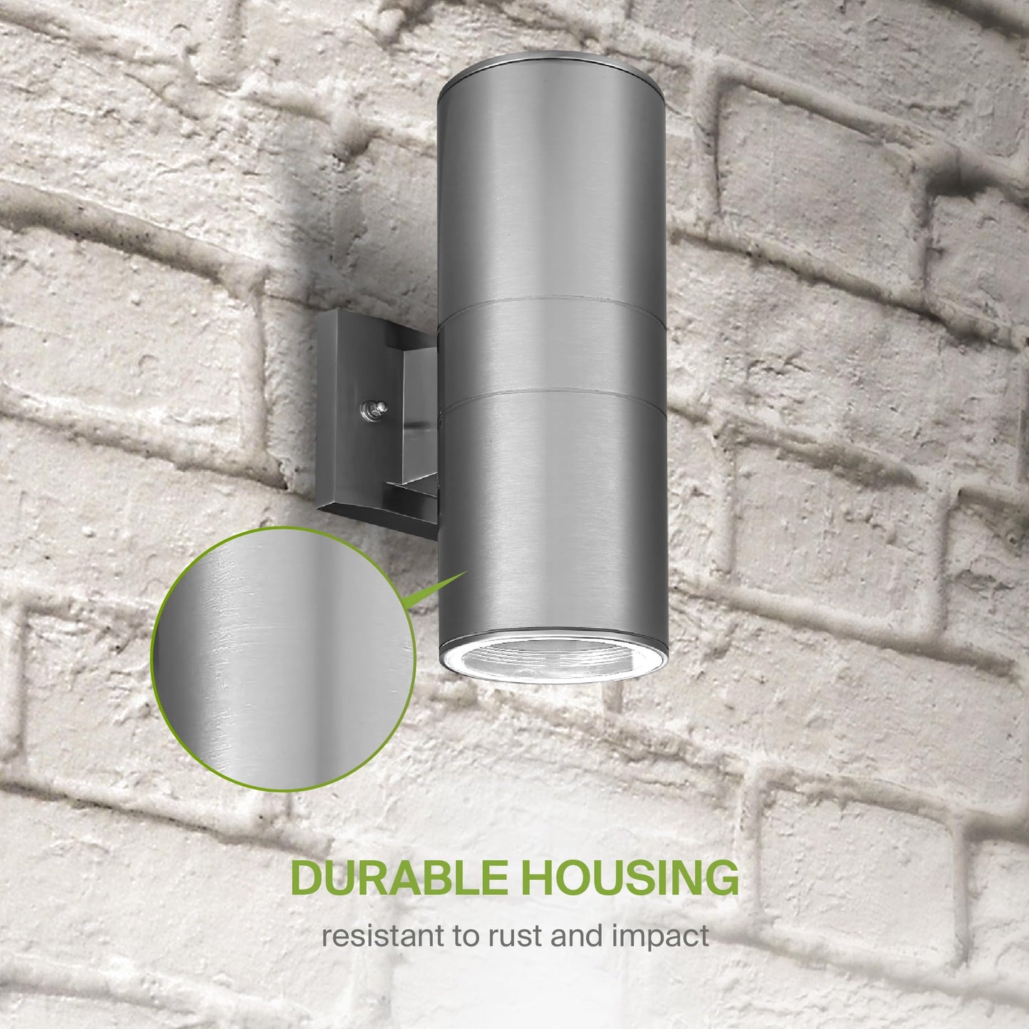ASD 2 Light Exterior Lighting Fixtures - 120W E26 Cylinder Up and Down Modern Steel Outdoor Wall Light, LED CFL Incandescent Bulb Patio Wall Light