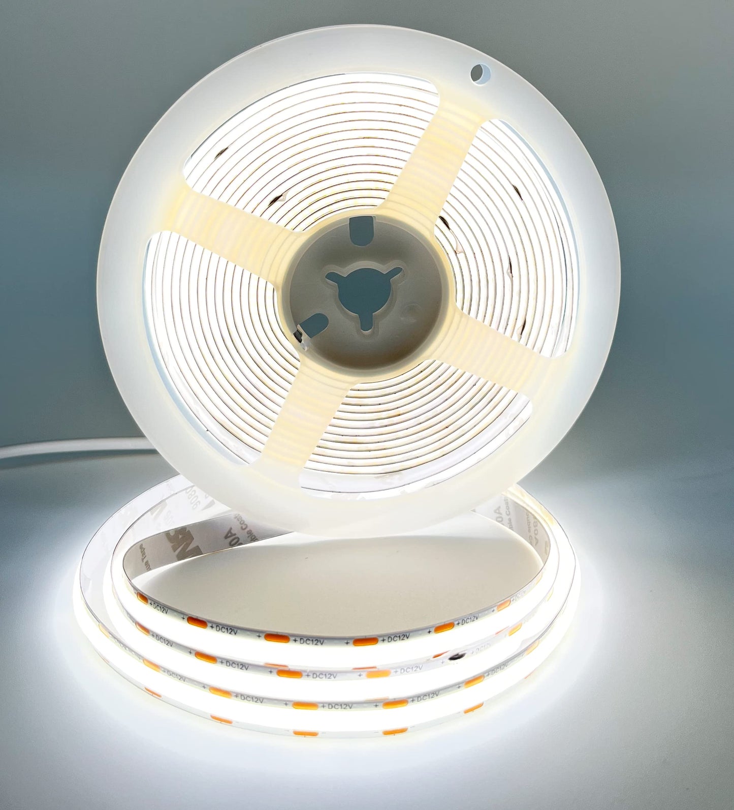 PISIN 12V COB LED Strip Light White 6000K IP20 Uniform Light Emitting 480LEDs/M 16.4FT/5M CRI90 Flexible Can be Cropped LED Light Strip Cabinet Home