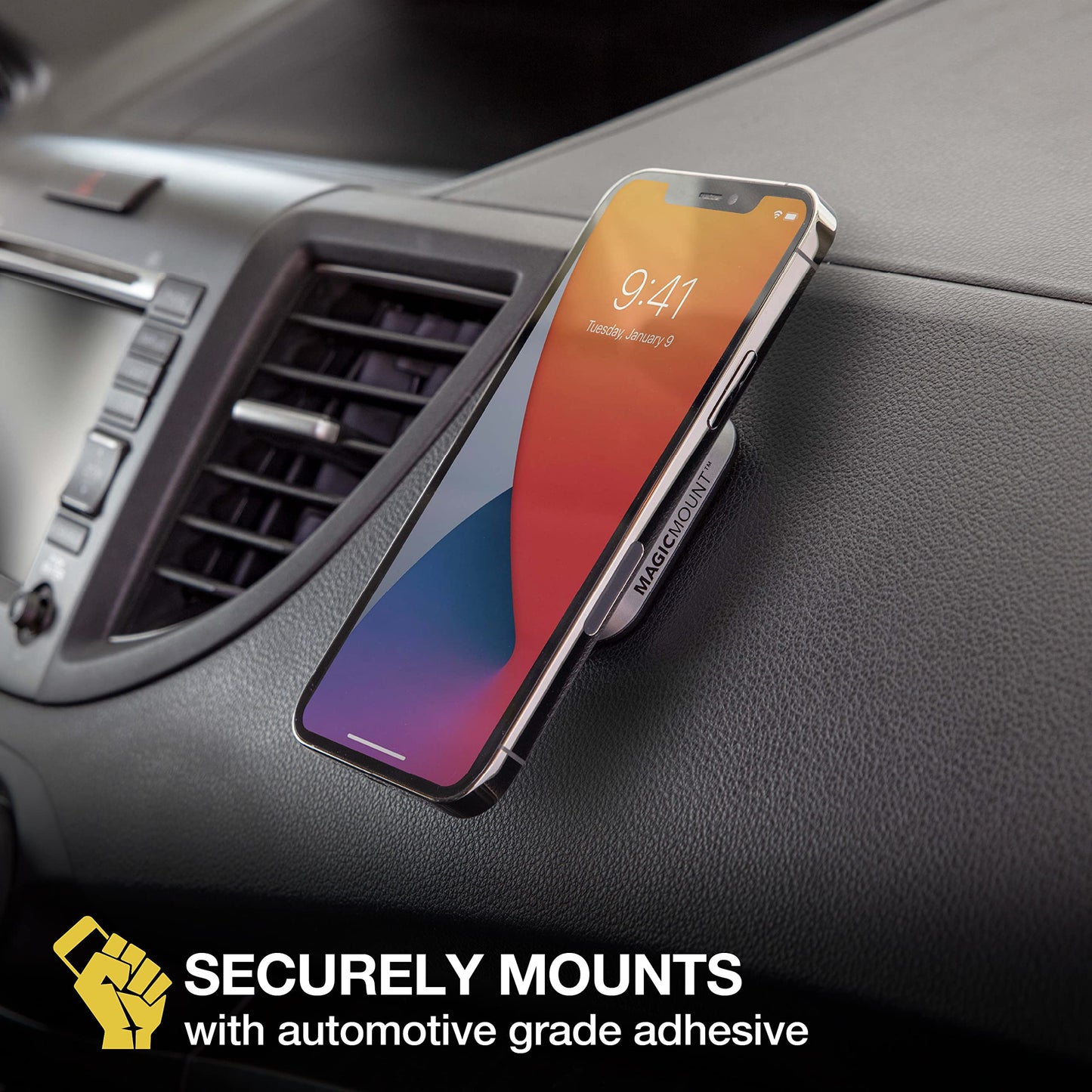 Scosche MP2FM-XCES0 MagicMount Pro2 Universal Flush Magnetic Cell Phone Car Mount Kit Compatible with MagSafe, iPhones, Galaxy, Pixel & All