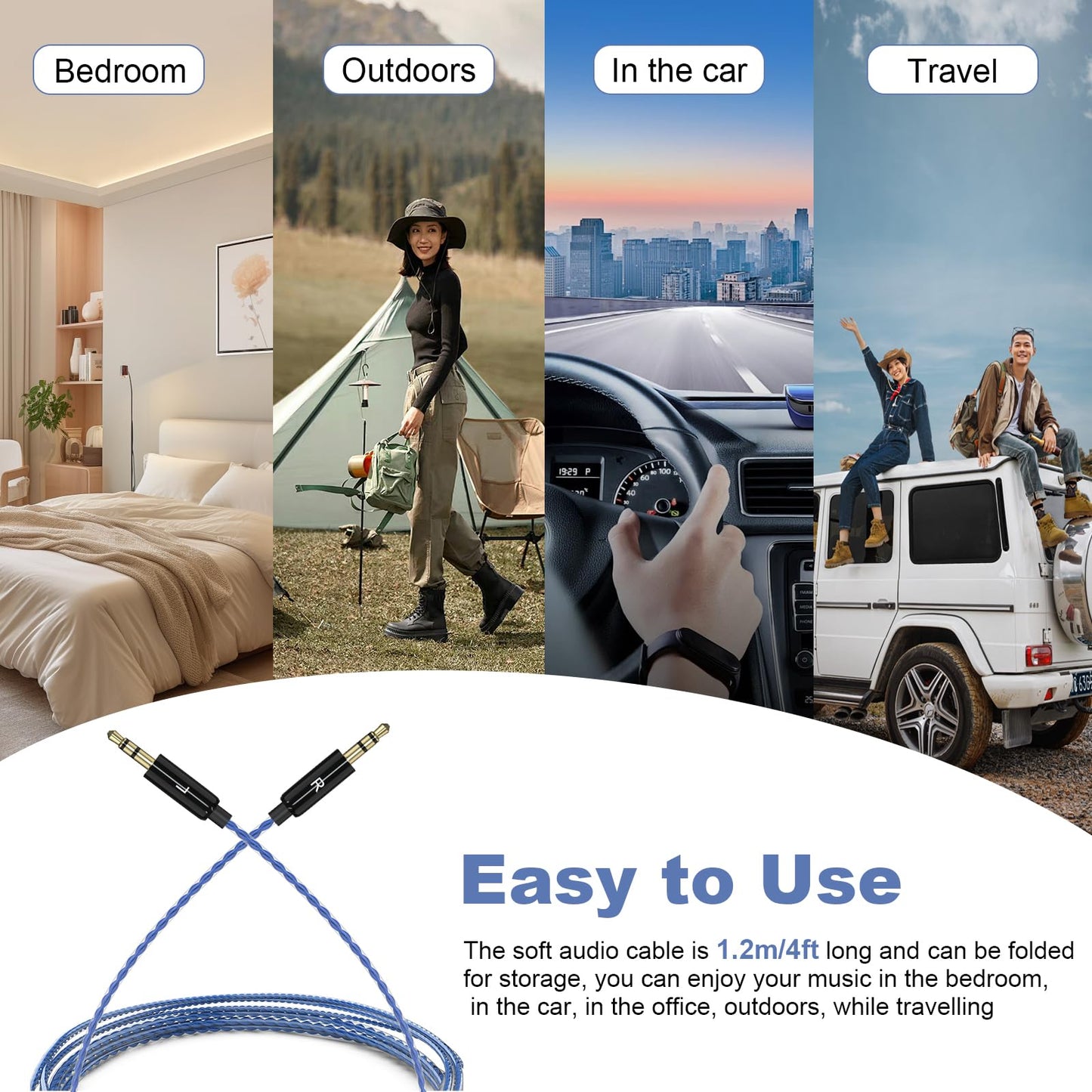 Sol Republic Replacement Cable with Mic Compatible with Sol Republic Master Tracks HD, HD2, V8, V10, V12, Sol Republic X3 Headphone, for iPhone…