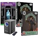 HoliScapes® USB Projector Kit - Spectral Pirates Cove plus Phantoms & Wraiths on USB + Projector + 5.5 ft x 9 ft Large Gray Holographic Screen
