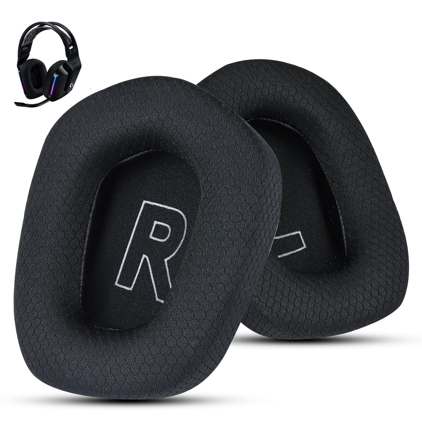 Wzsipod Fabric Replacement Ear Pads for Logitech G733 Gaming Headset, Also Fit Logitech G335 Wireless Headphone, EarPads Accessories with Soft Mesh