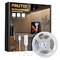 PAUTIX COB LED Strip Lights,Dotles LED Lights with Motion Sensor,5V USB LED Strip Light 4000K Natural White,Super Bright Dimmable Motion Activated LED