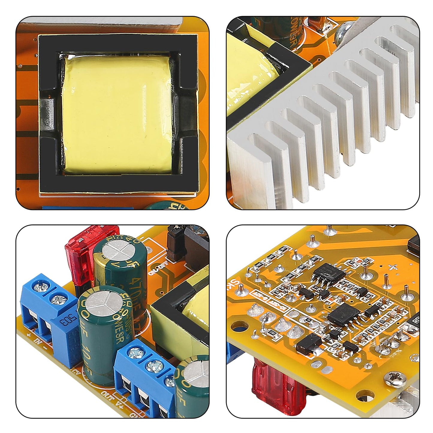 AOICRIE 2pcs DC-DC High Voltage Boost Converter 8V-32V to ±45V-390V ZVS Step-up Booster Module Capacitor Charging Power Supply Module