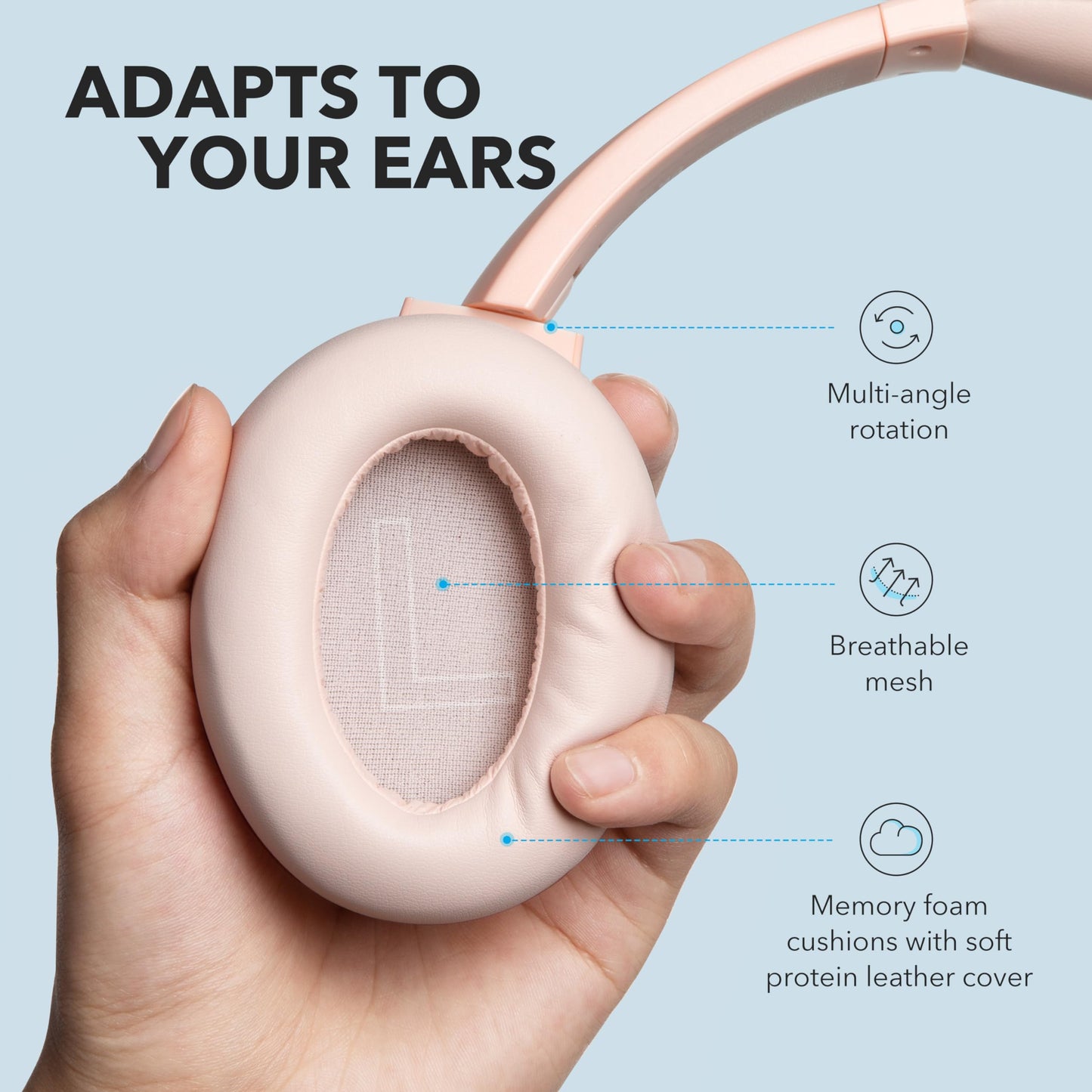 Soundcore Anker Life Q20 Hybrid Active Noise Cancelling Headphones, Wireless Over Ear Bluetooth Headphones, 60H Playtime, Hi-Res Audio, Deep Bass…