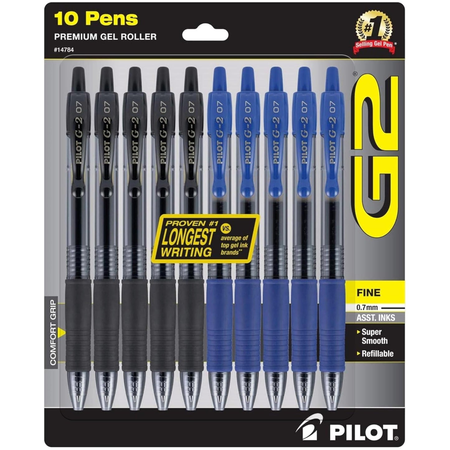 PILOT G2 Premium Gel Pens, 0.7mm Fine Point, Pack of 10