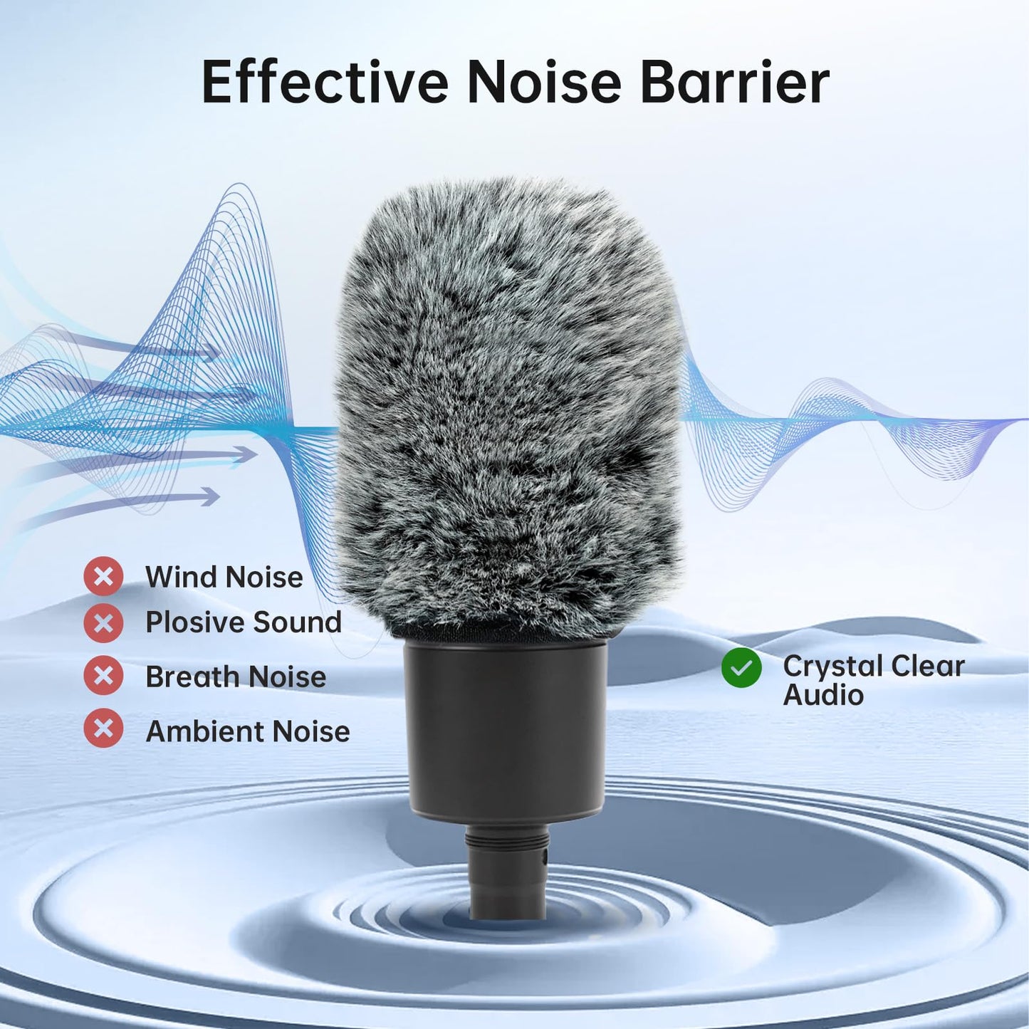 PhantAccy Pop Filter/Windscreen for Audio-Technica AT-2020 AT-2035 AT-2040 AT-2050 ATR2500 ATR2500X AT-4040 Microphones, Furry Mic Cover for Wind and