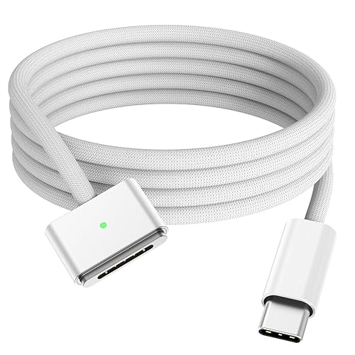 Amavasion 140W USB-C to Magnetic 3 Cable for MacBook, 6.6ft Nylon Braided for 2024 MacBook Pro 14” 16" M4, Pro 14” 16",Air 13” 15"