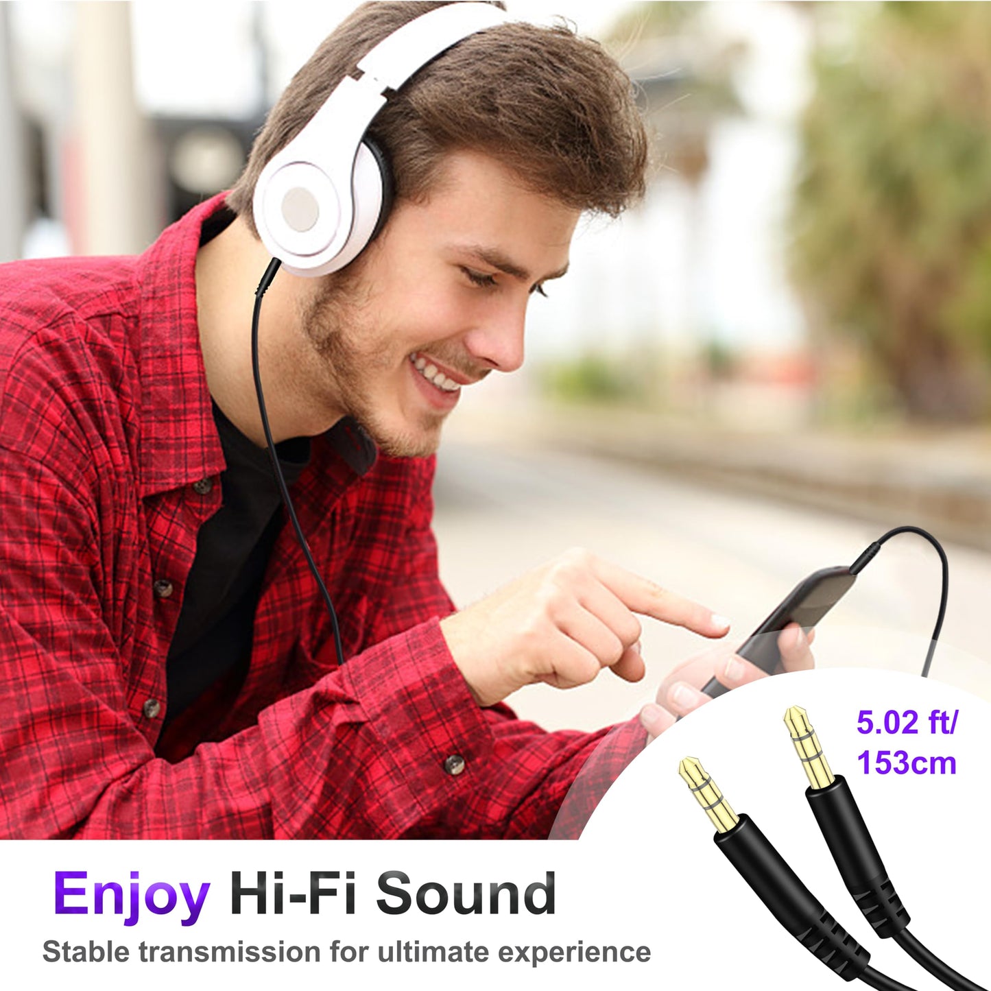 Beats Headphones Replacement Audio Cable Wire 3.5mm to 3.5mm Aux Cord Compatible with Beats Solo2 Solo3 Studio3 Wireless HD Pro by Dr. Dre Sony…
