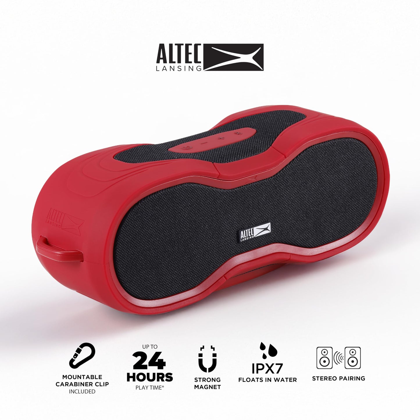 Altec Lansing BoomJacket XL Wireless Bluetooth Speaker, Magnetic Waterproof Speaker, IPX7 Outdoor Speaker with 24H Playtime, Portable Speaker