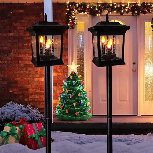 Beautyard Outdoor Solar Lanterns Waterproof Candles Lanterns Flickering Hanging Lights Garden Decor Patio, Lawn, Pathway, Wall Birthday Gifts Women