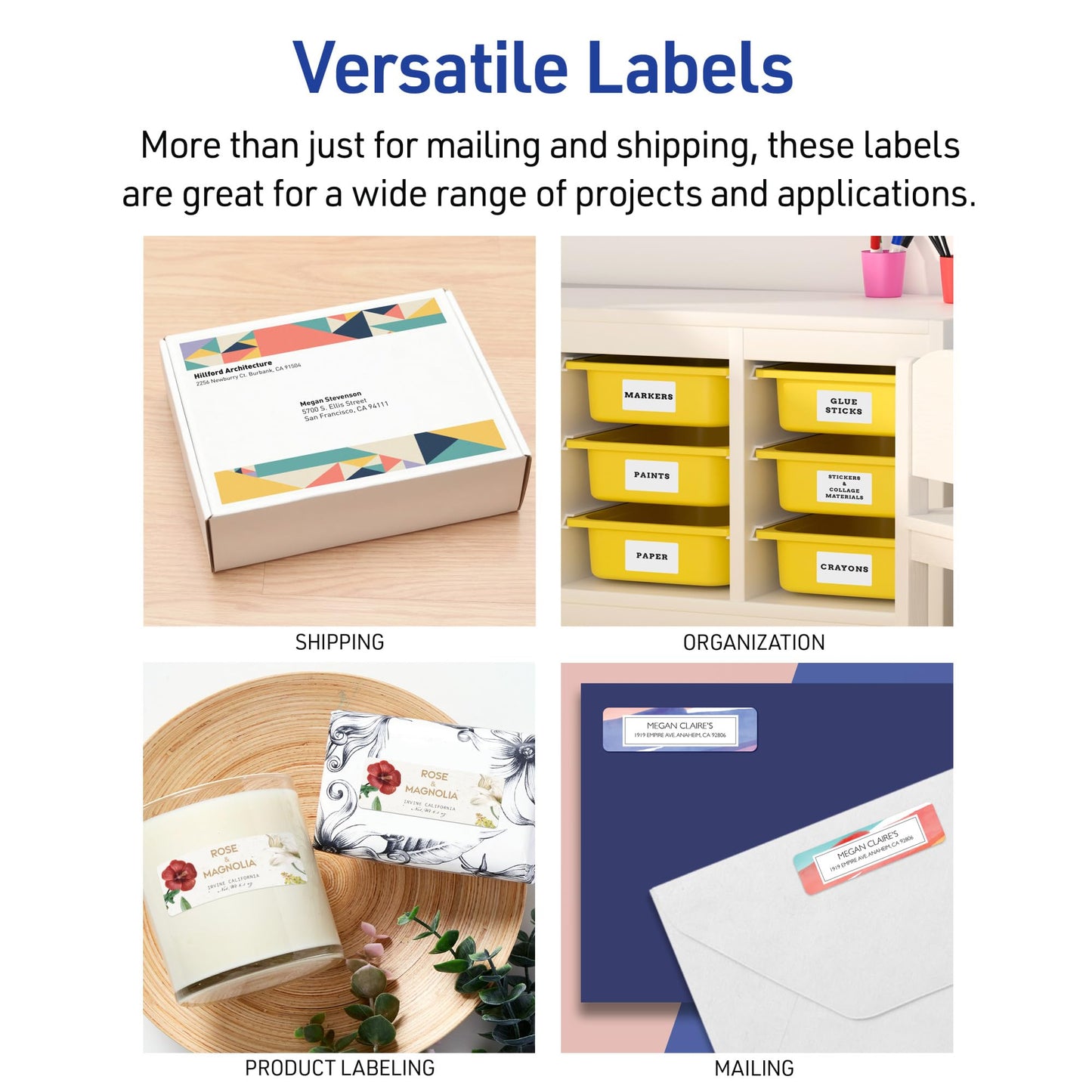 Avery Easy Peel Printable Address Labels with Sure Feed, 1" x 2-5/8" Customizable Stickers, White, 3,000 Blank Mailing Labels, Great for Mailing