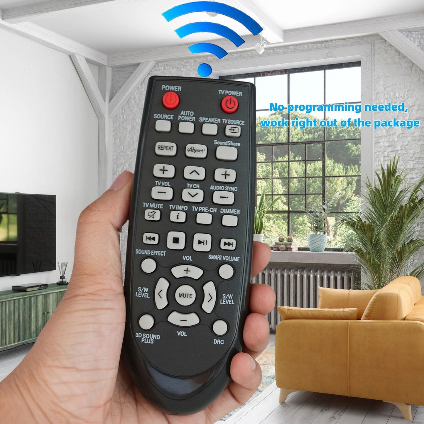 Replacement Remote Control Compatible for Samsung HW-FM35 AH5902547B HW-FM45/ZA HW-FM55C HW-D450 HW-H550/ZA HW-H551 HW-H570/ZA HW-H600/ZA Home Theater