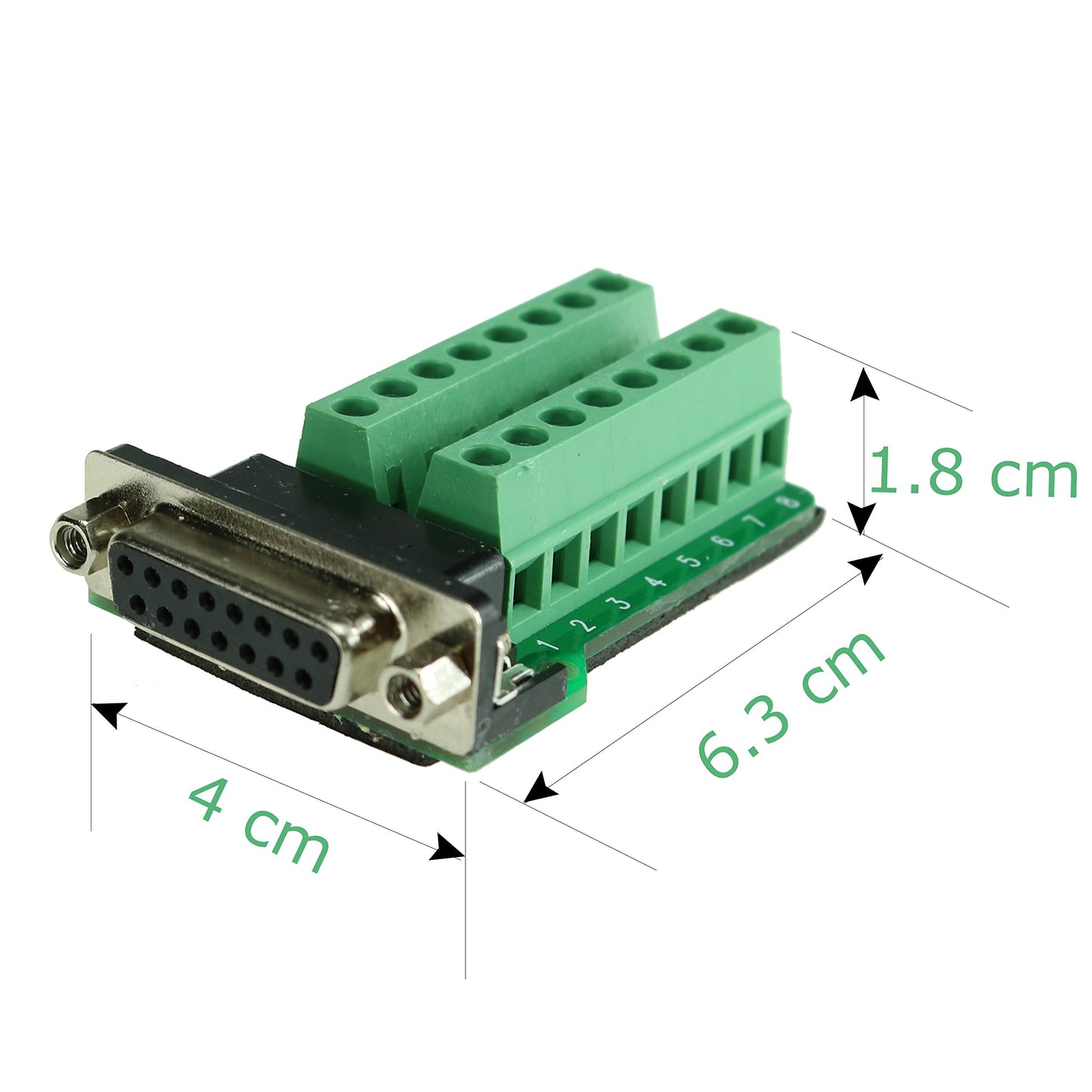 Twinkle Bay DB15 Connector to Wiring Terminal Db15 Breakout Board Solder-Free (Female Adapter with Nut)