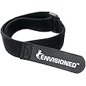 Velour Cinch Straps 2" x 15" - 6 Pack, Soft Touch Microfiber Reusable Hook and Loop