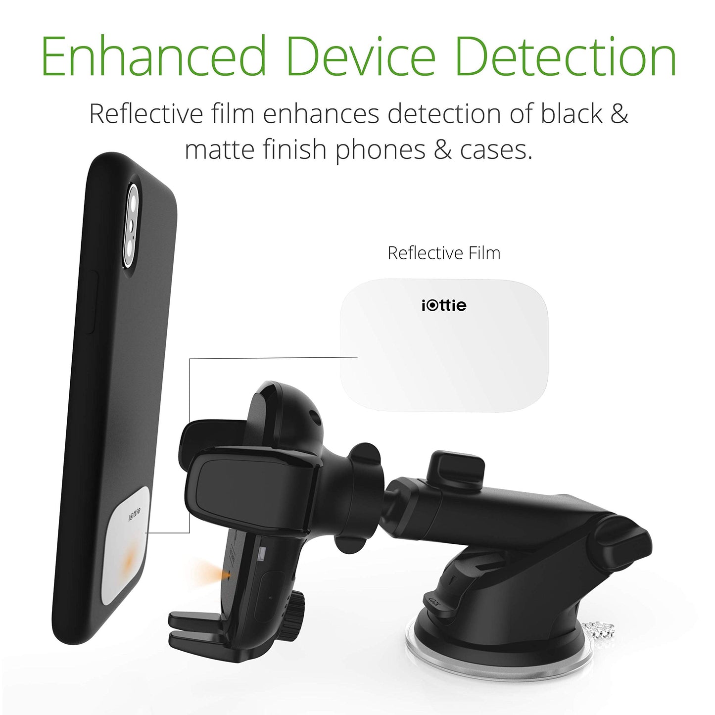 iOttie Auto Sense Qi Wireless Car Charger - Automatic Clamping Dashboard Phone Mount with Wireless Charging for iPhone, Samsung Galaxy, Google Pixel