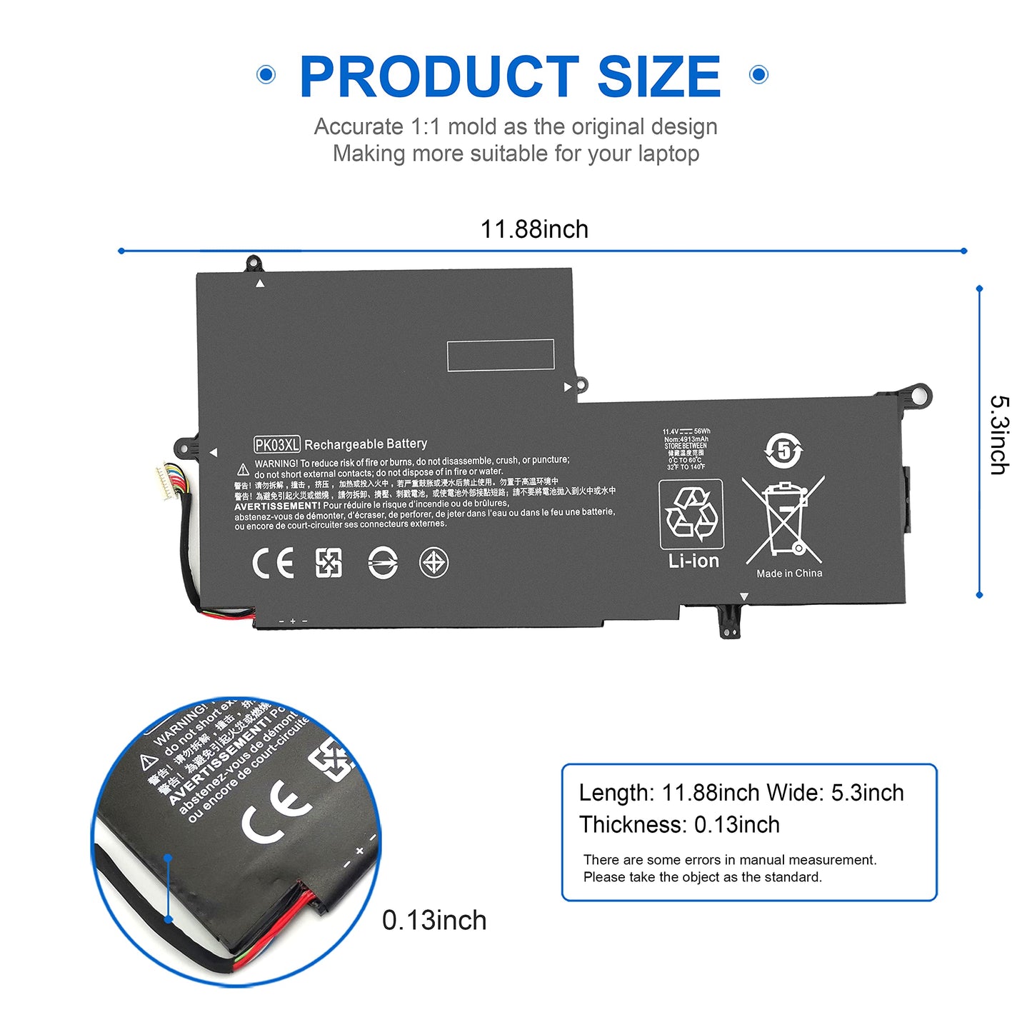 PK03XL Battery for HP Envy X360 Convertible 13-y0xx 13-y013cl Battery Replacement,for HP Spectre X360 13-4101dx 13-4102dx 13-4103dx 13-4003dx