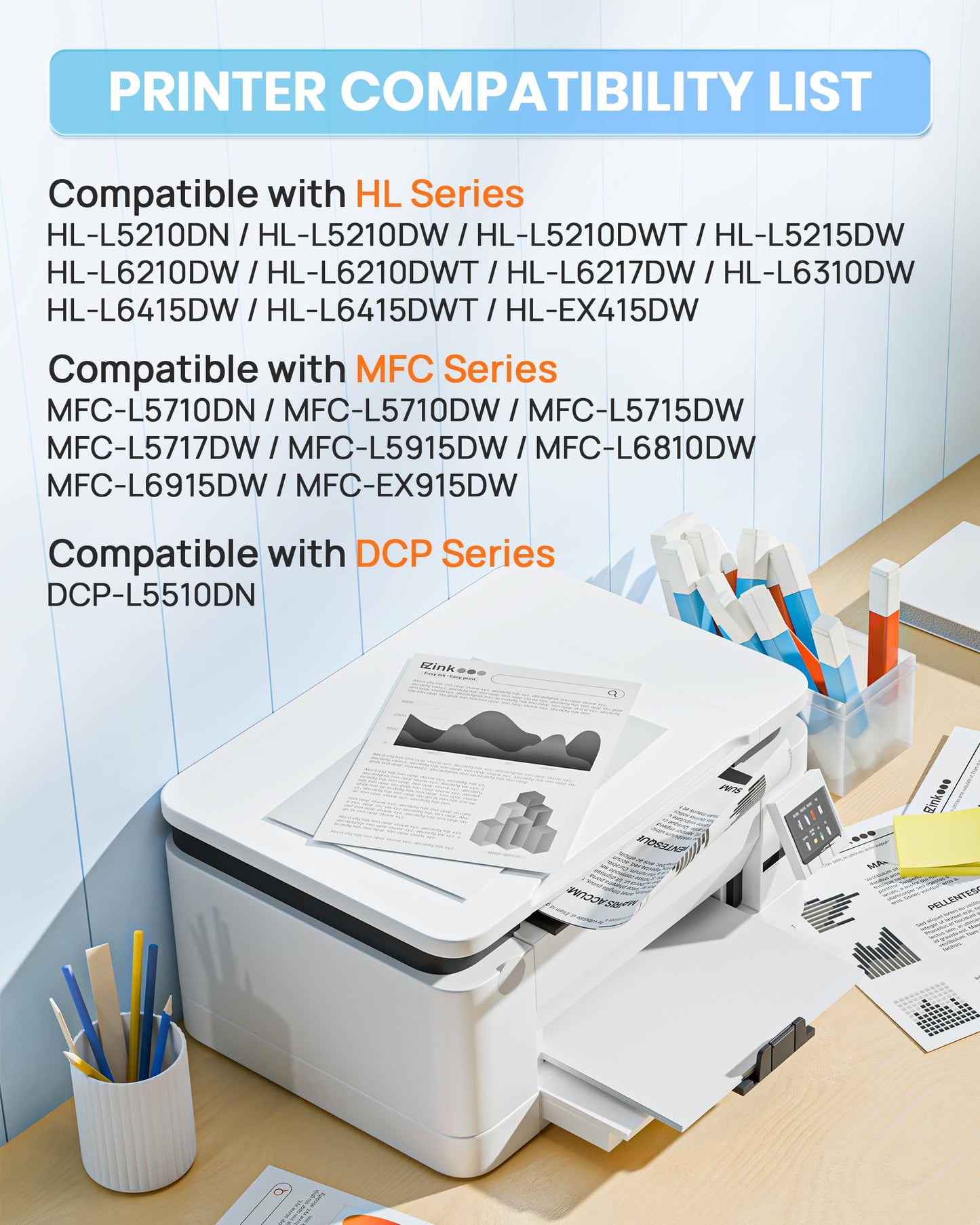 TN920XL Toner Cartridge for Brother TN920 for HL-L6210DW(4 Black with Chip)