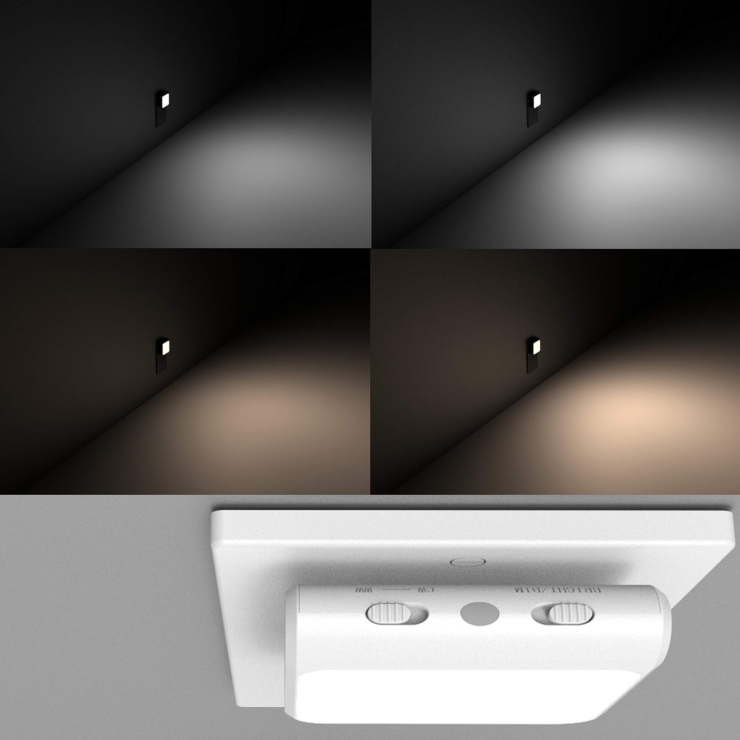 Solatec Plug-in Led Night Light with Auto Dusk to Dawn Sensor,Adjustable Brightness and Color, Warm White,Cool White Lights