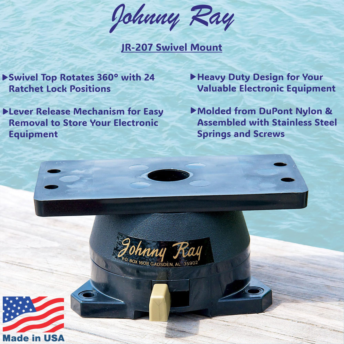Johnny Ray JR-207 Fish Finder Mount and Depth Finder Mount