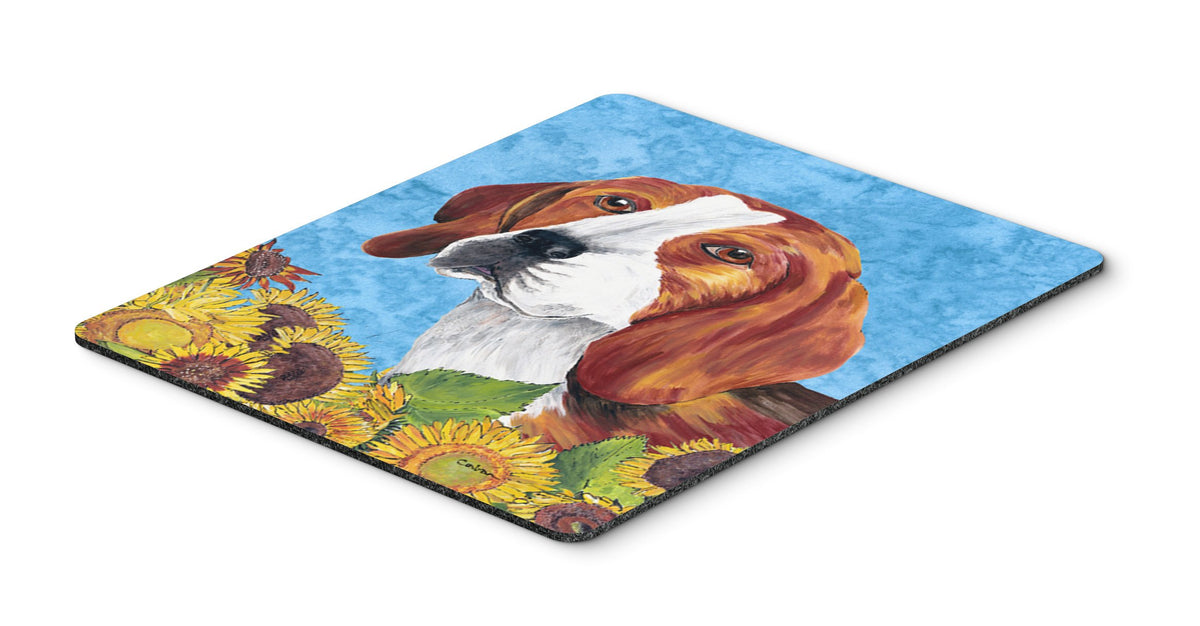 Caroline's Treasures SC9067MP Beagle in Summer Flowers Mouse Pad, Hot Pad or Trivet for Home Office Gaming Working Computers Laptop Mouse Mat,Washable
