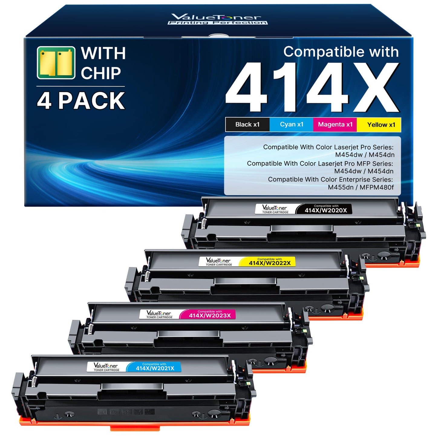 414X Toner Cartridges 4 Pack High Yield: MFP M479fdw Replacement for HP 414X 414A Toner for HP Color Laserjet Pro MFP M479fdw Toner M479fdn M479dw Pro