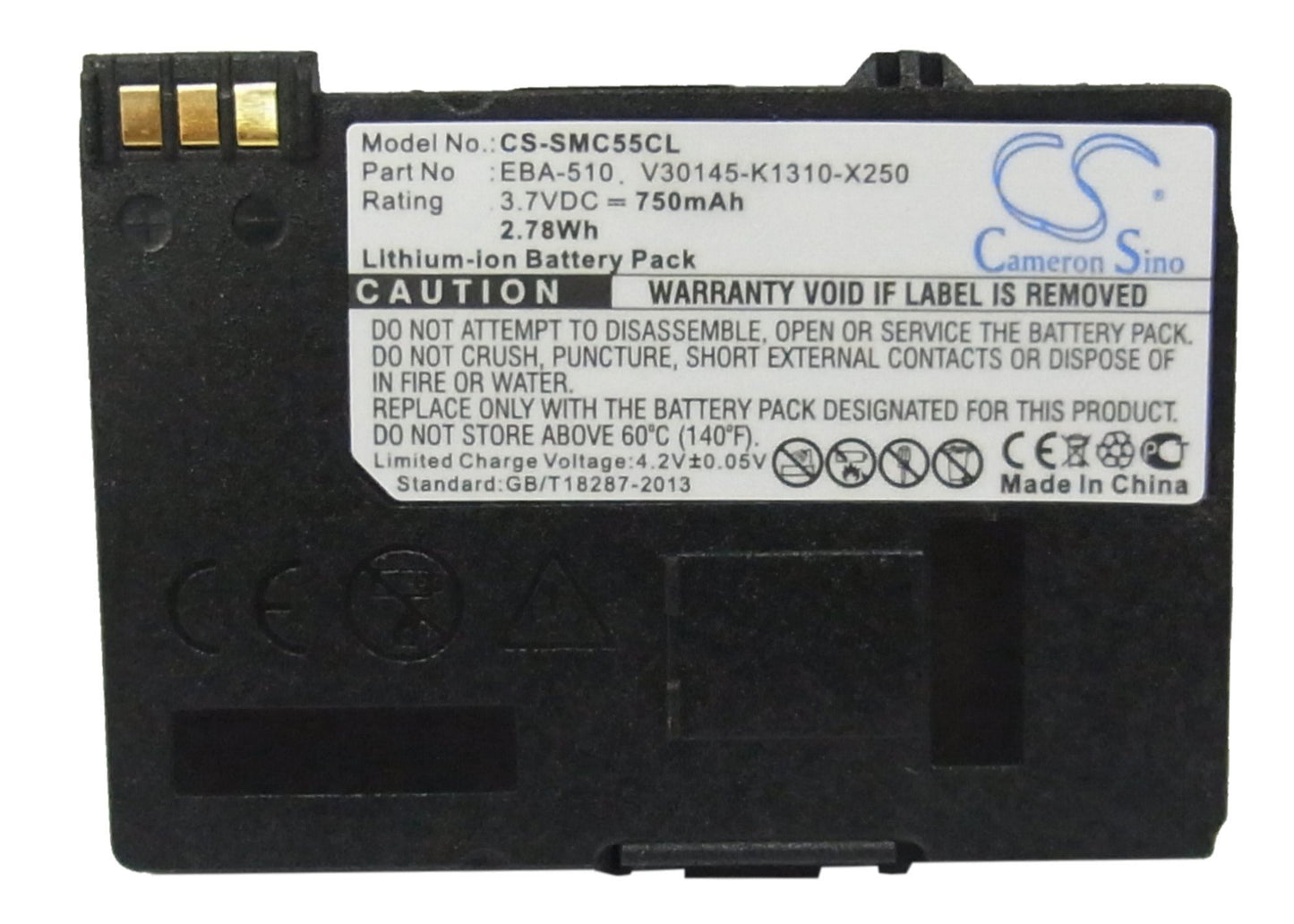 Cameron Sino 750mAh Li-ion Cordless Phone Battery EBA-510 Replacement for Siemens Gigaset SL1 SL56 SL370 SL37H SL74 SL150 SL550 SL555