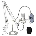 USB Studio Mic Desk Microphone Streaming Kit Professional Audio Cardioid Condenser Boom Arm Stand, Pop Filter, for Podcast Gaming Setup, Studio