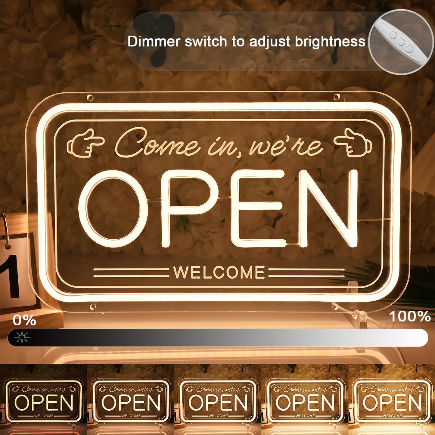 Britrio LED Open Sign for Shop Window Display, Bright Open Neon Sign LED Light for Business Cafe Bar Restaurant Barber Shop Beauty Salon Tattoo Studio