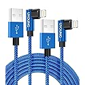 90 Degree iPhone Charger 6 FT 2 Pack Apple MFi Certified Lightning Cable Long Nylon Right Angle Fast iPhone Charging Cord Compatible with iPhone…
