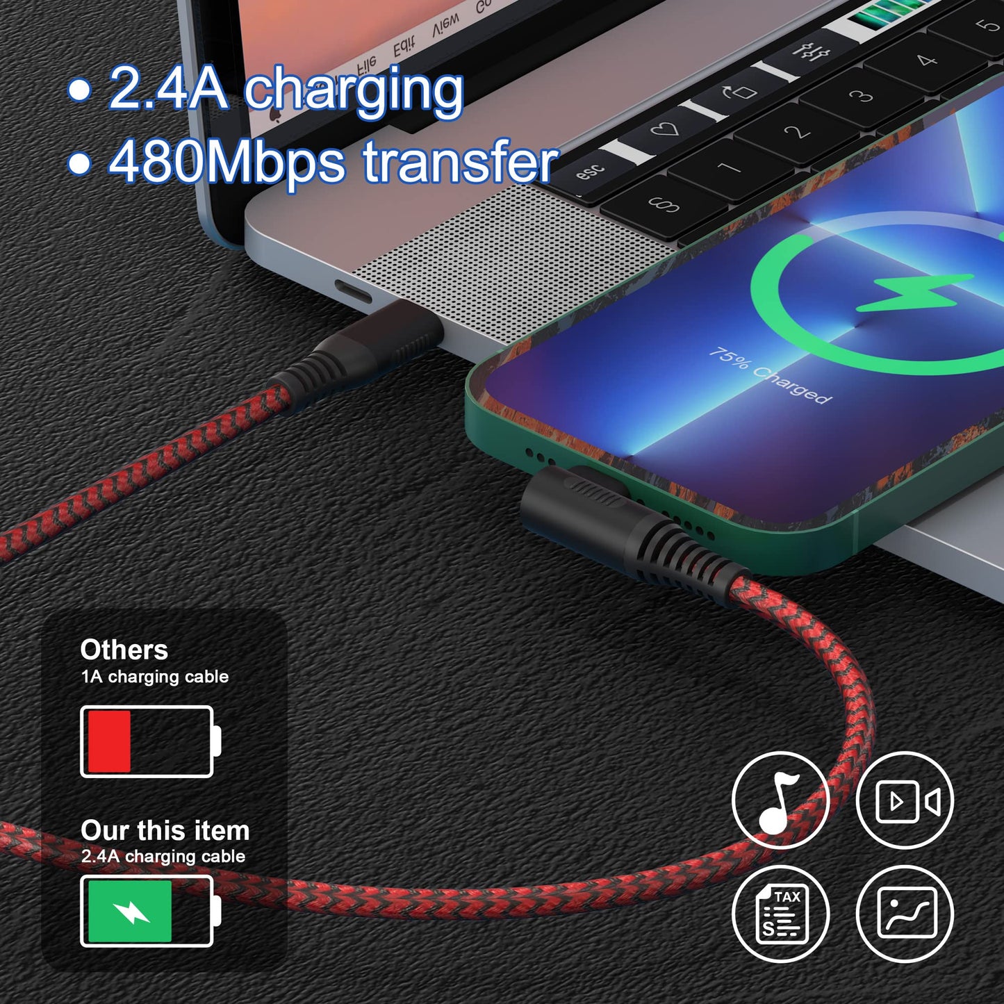 Yeemie Long USB-C Lightning Cable 20ft MFi Right Angle Lightning Cable 2.4A Fast - Heavy Duty iPhone Charger Cord for Pad/Air Pods/iPhone14 13 12 11