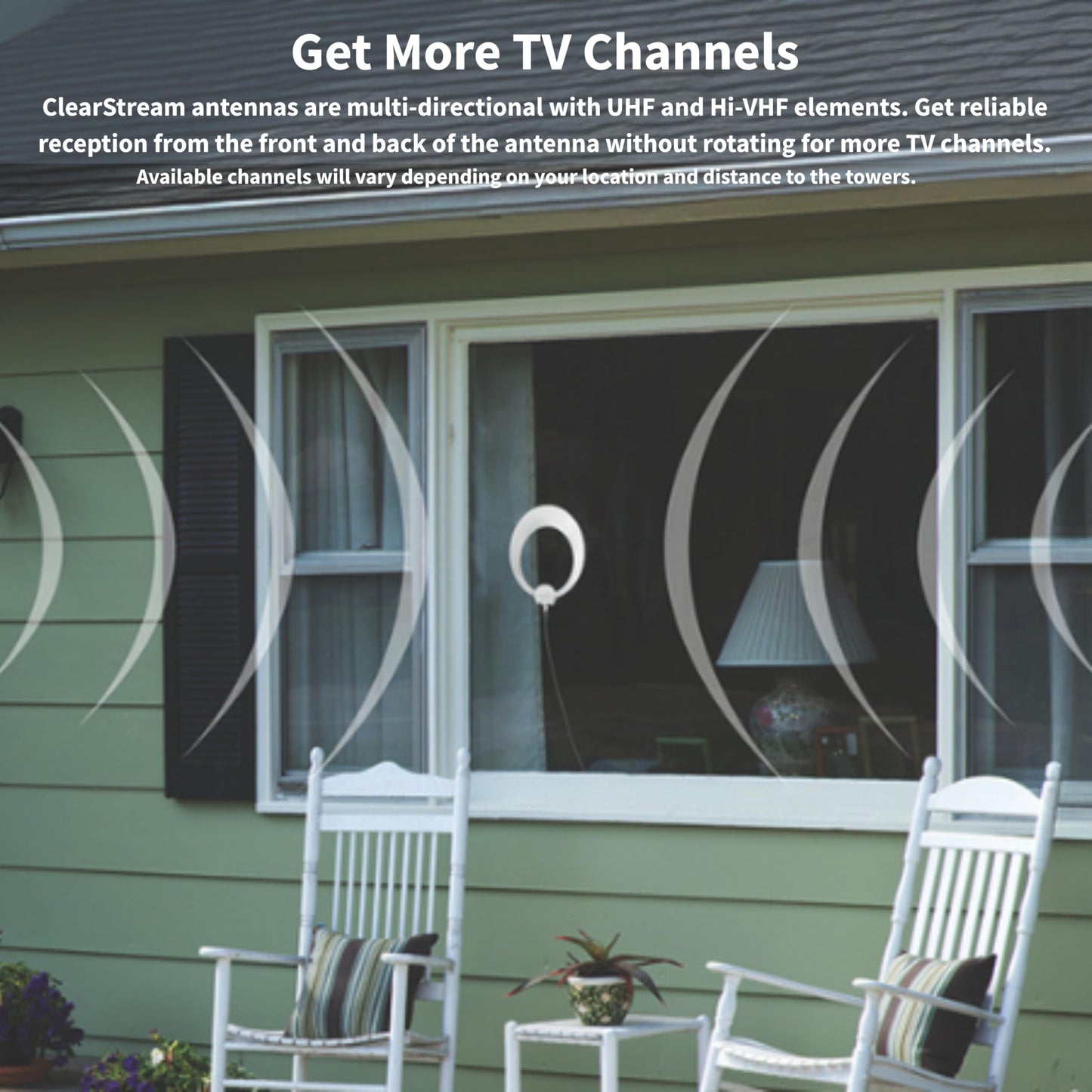 Antennas Direct ClearStream Flex Amplified Indoor TV Antenna, UHF VHF, Multi-Directional, Reversible, 50+ Mile Range - w/Jolt Switch Amplifier