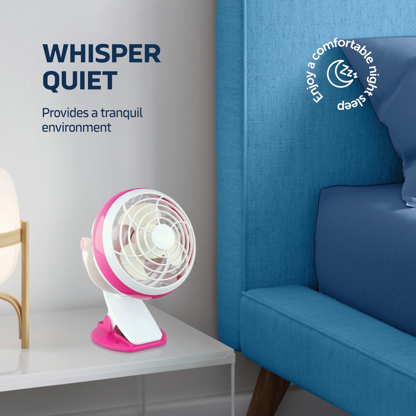 NEXAIR 4” Clip-On or Desk Fan - USB & Battery Powered, Portable 4-Inch Personal Fan with Adjustable Tilt, Lightweight Single-Speed Cooling for Home