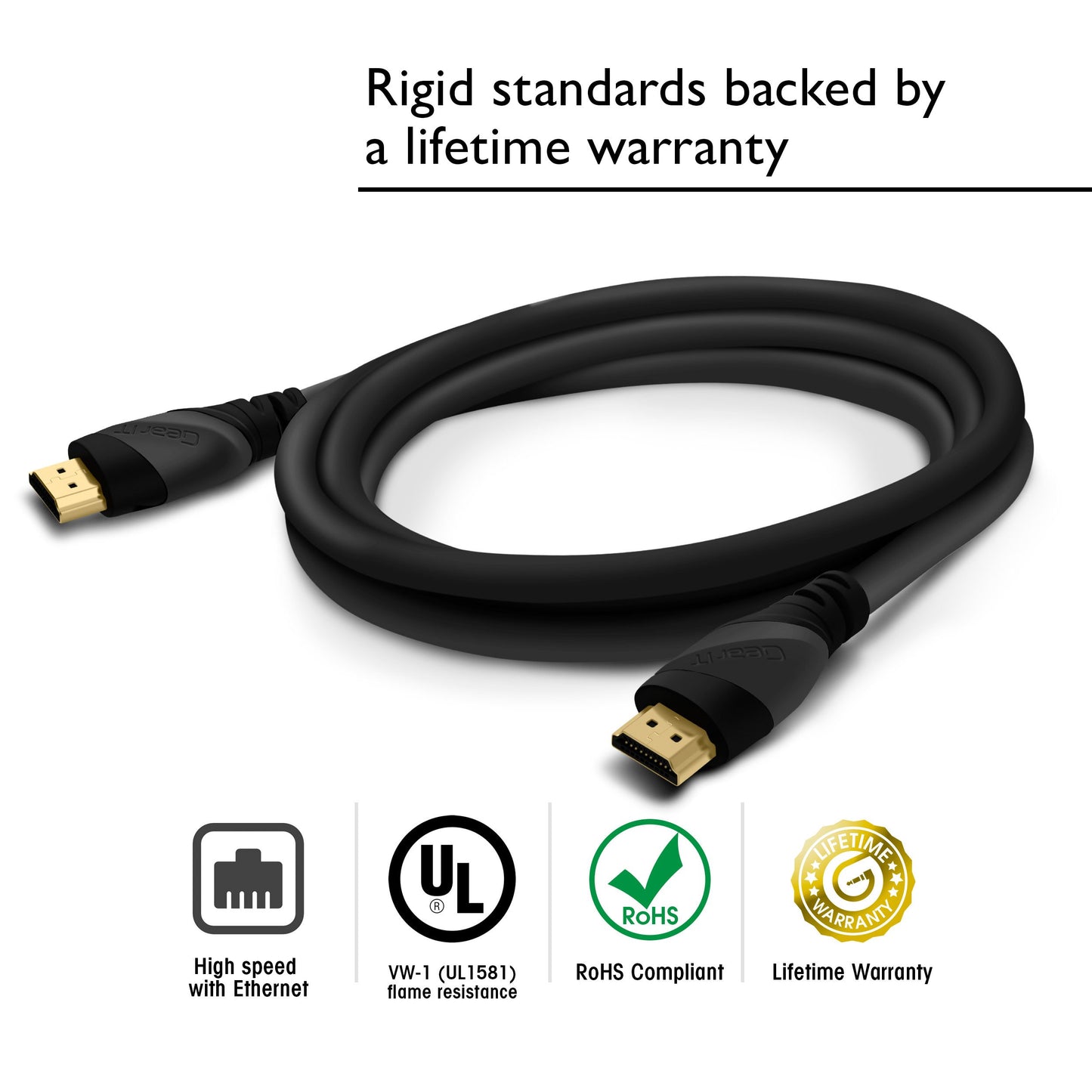 15 Ft HDMI Cable, GearIT 3-Pack Pro Series HDMI Cable 15 Feet High Speed Ethernet 4K Resolution 3D Video and ARC Audio Return Channel HDMI Cable