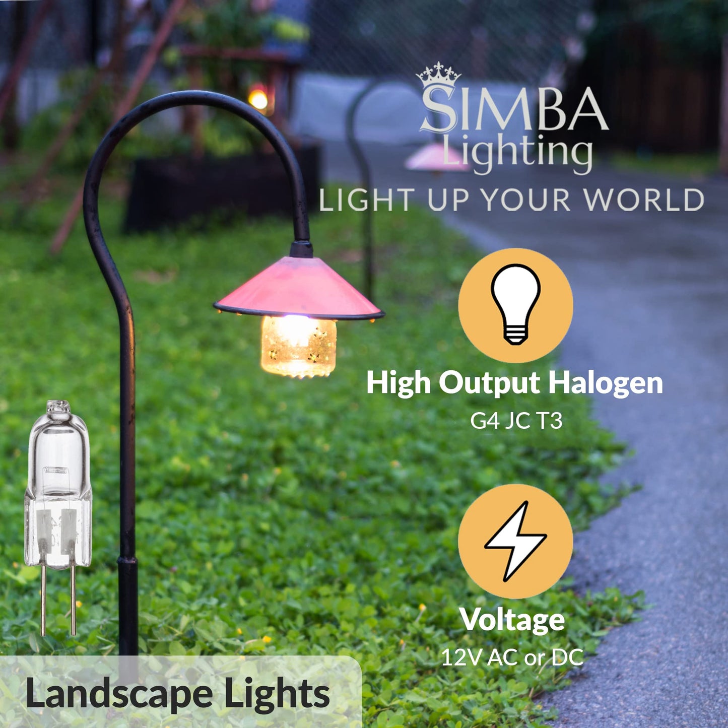 Simba Lighting Halogen G4 T3 5W 50lm Bi-Pin Bulbs 12V JC, 2700K, 5 Pack