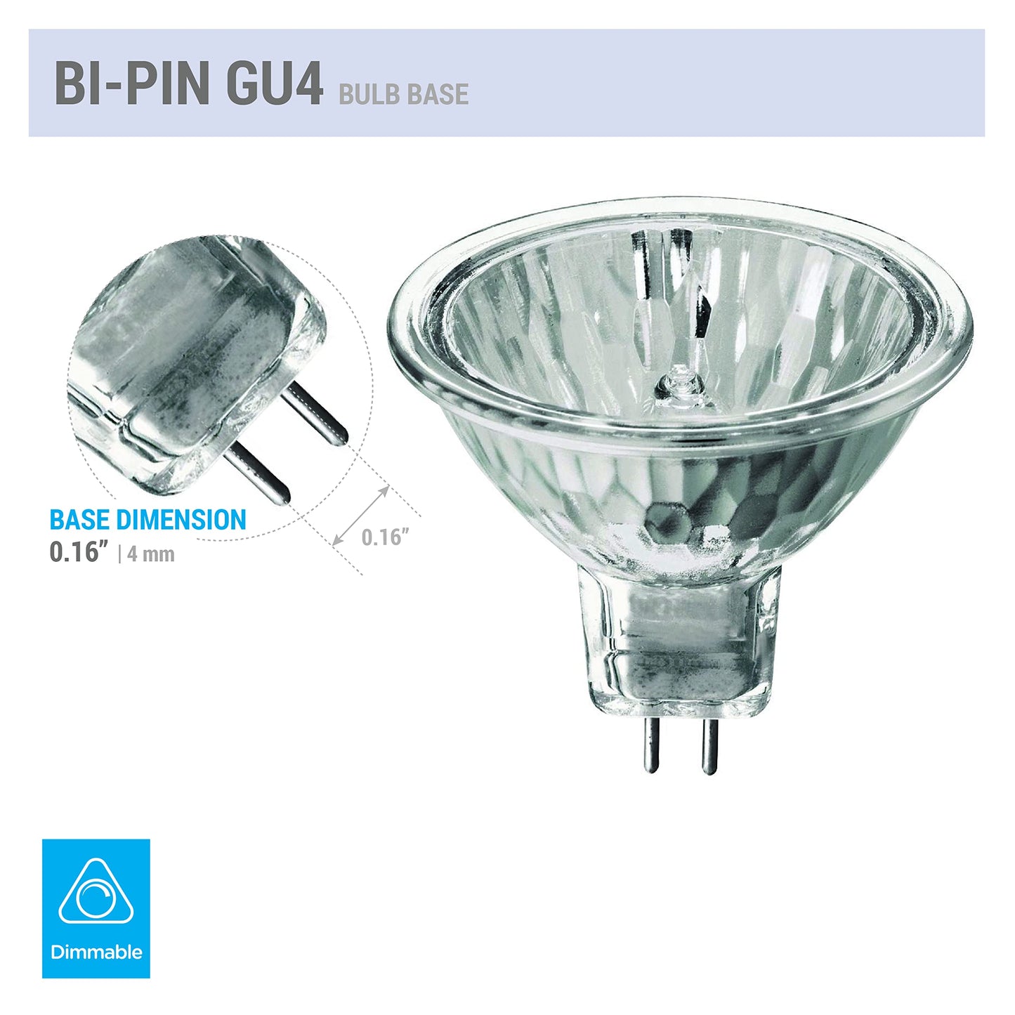 KOR 20W MR11 Halogen Flood Light Bulbs with Lens, GU4 2-Pin Base, 10-Pack