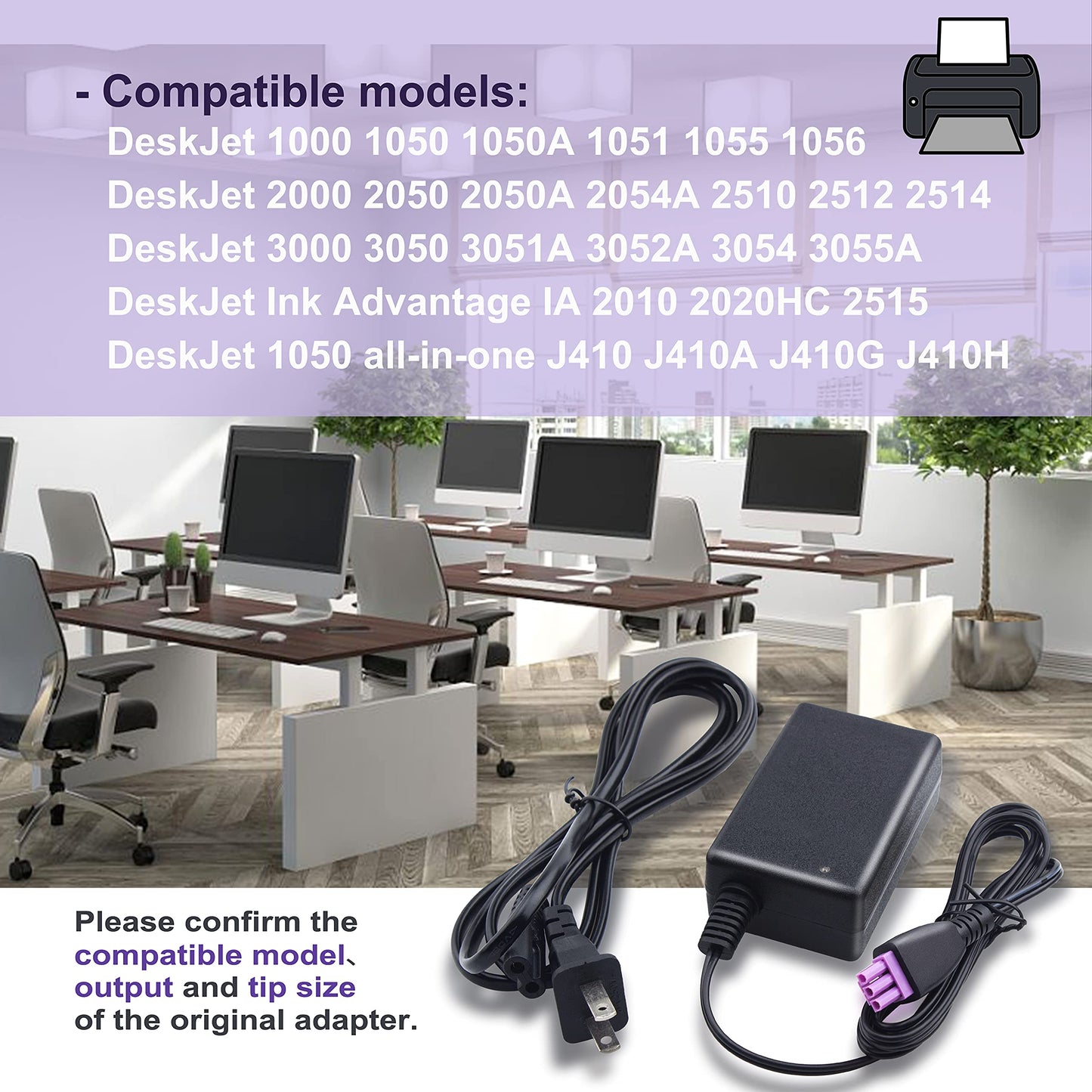 Burflo 30V 333mA Ac Adapter Compatible with HP Printer 0957-2286 1000 1050 1051 1055 1056 2000 2050 3000 3050 3050A 3051A 3052A 3054 3510 3512…