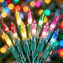 MYGOTO 2 Pack 23ft 100 Clear Mini Easter String Lights on Green Wire for Indoor/Outdoor Use,Connectable 120V Clear Tree Lights for Christmas Wedding