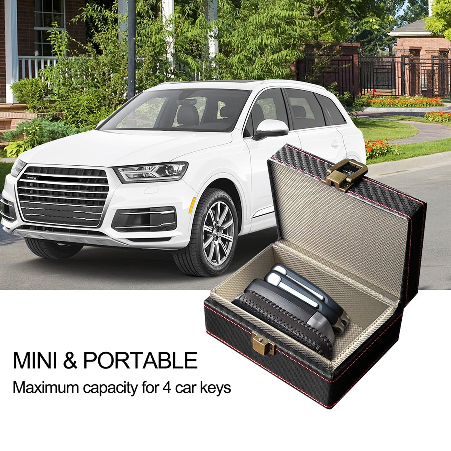 FOXNSK Faraday Box for Car Keys, Leather Signal Blocker Box for Keyless Entry RFID Anti-Theft Fob Phones Cards