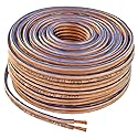 The Wires Zone Car Home Audio Speaker Wire Transparent Clear Cable 14AWG 14/2 Gauge (100 feet)